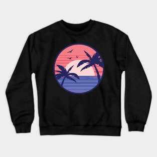 Retro Beach Sunset Crewneck Sweatshirt